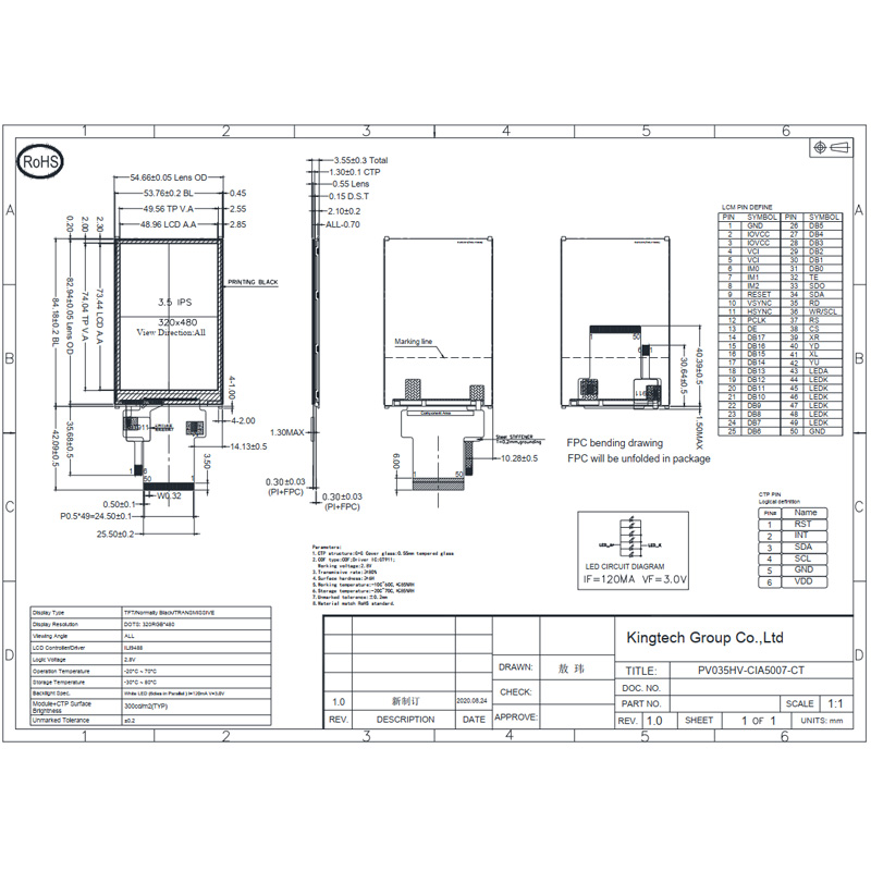 3.5-PV035HV-CIA5007-CT Mechanical Drawing