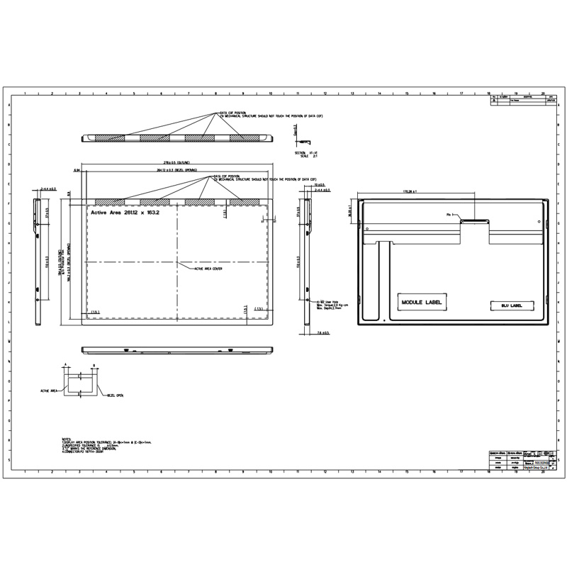 12.1-PV012103YH30D Mechanical Drawing